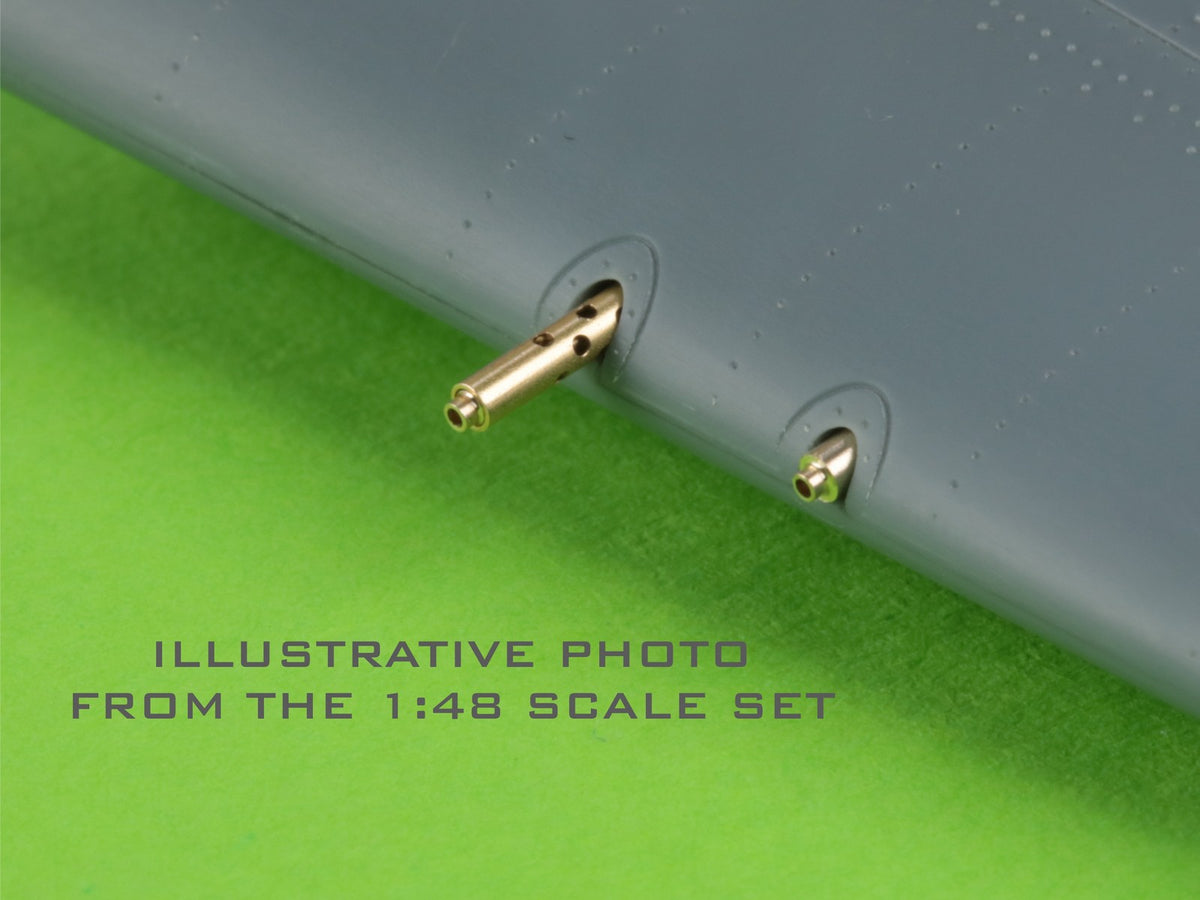 Master AM-32-126 1:32 Grumman F4F-3 Wildcat LATE - .50 Browning gun barrels with round holes & Pitot Tube (two options)