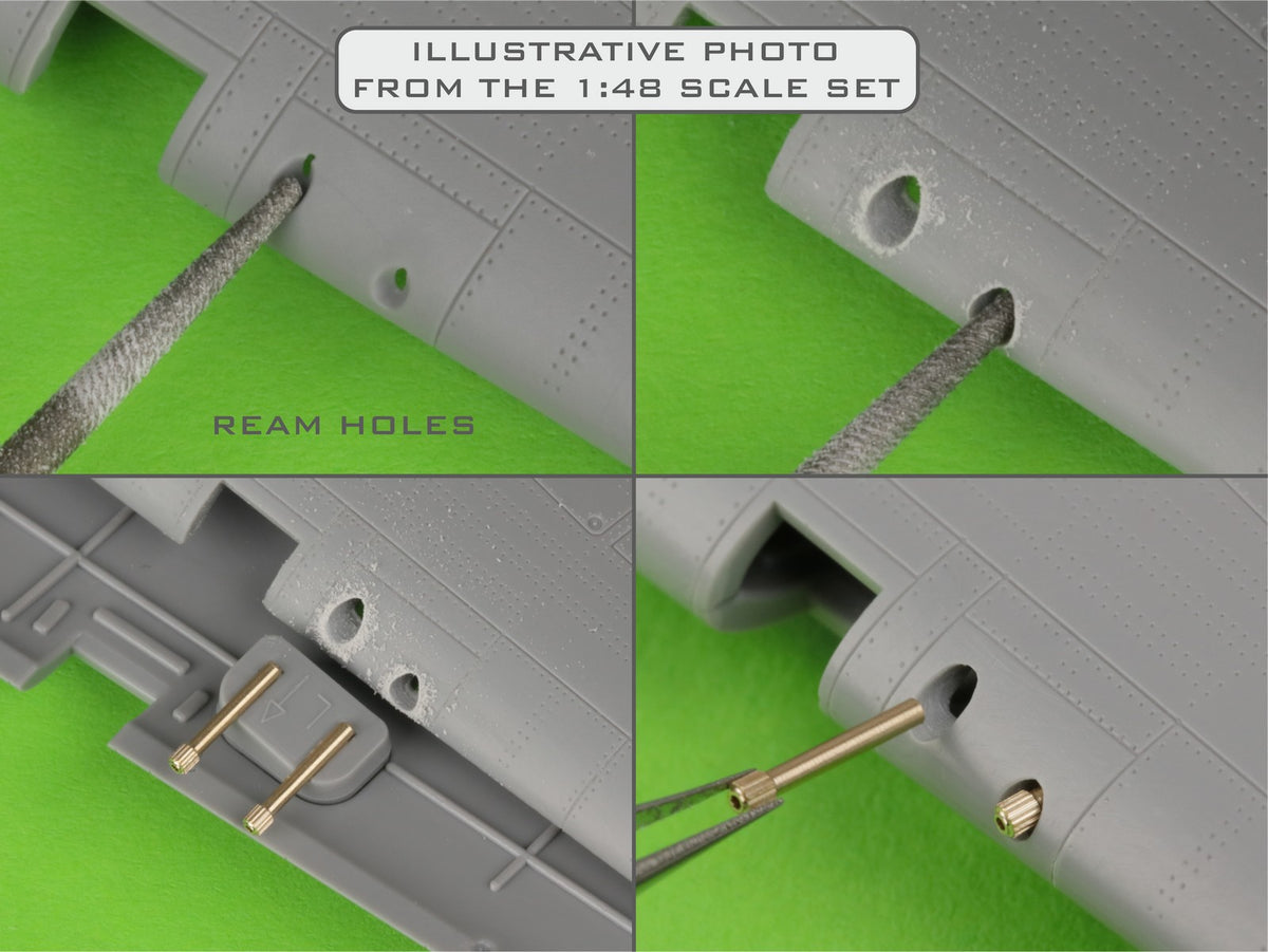 Master AM-32-130 1:32 Hawker Hurricane Mk.IIb - Browning .303 cal barrel tips & bead sight mount