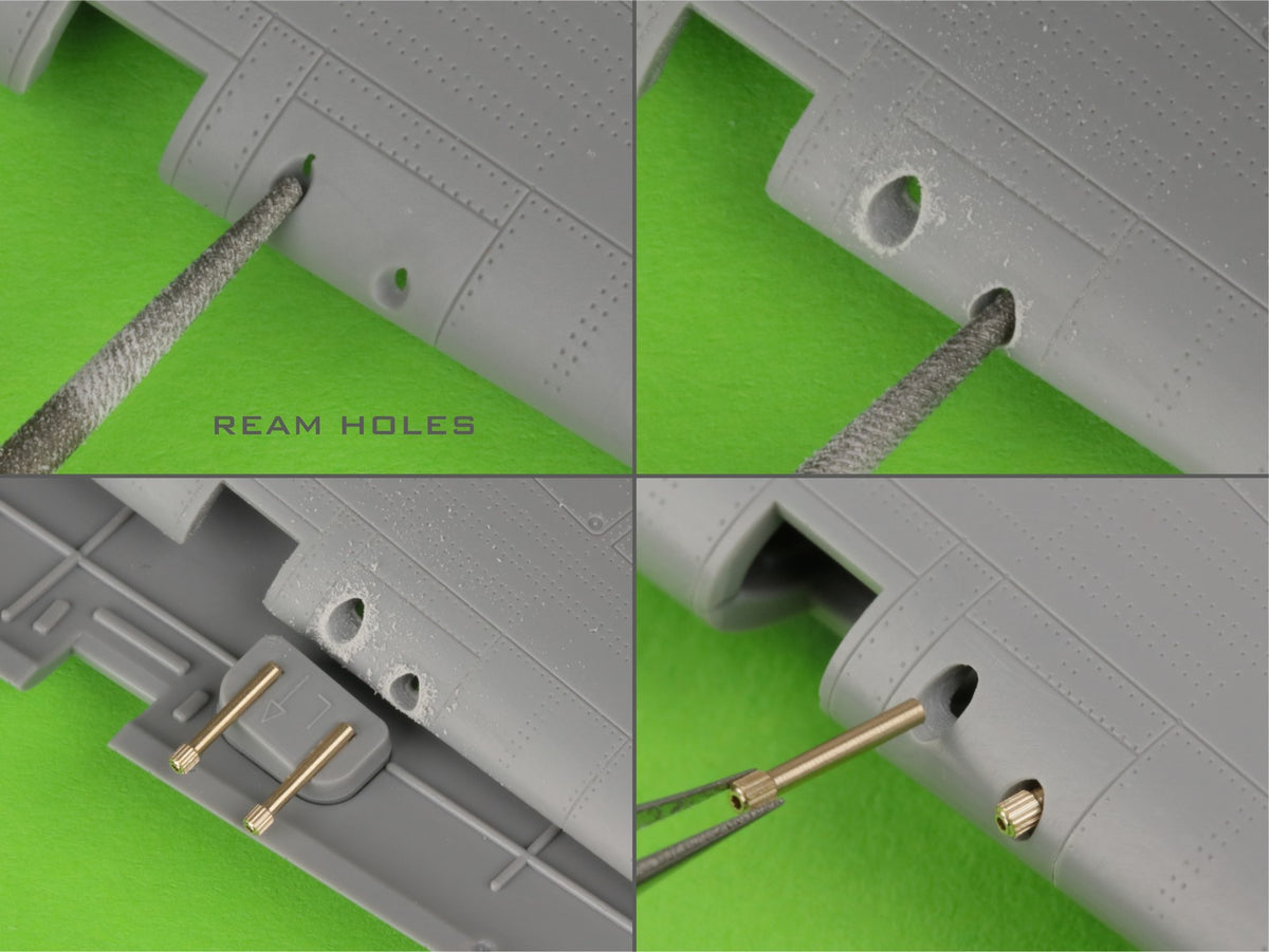 Master AM-48-172 1:48 Hawker Hurricane Mk.IIb - Browning .303 cal barrel tips & bead sight mount