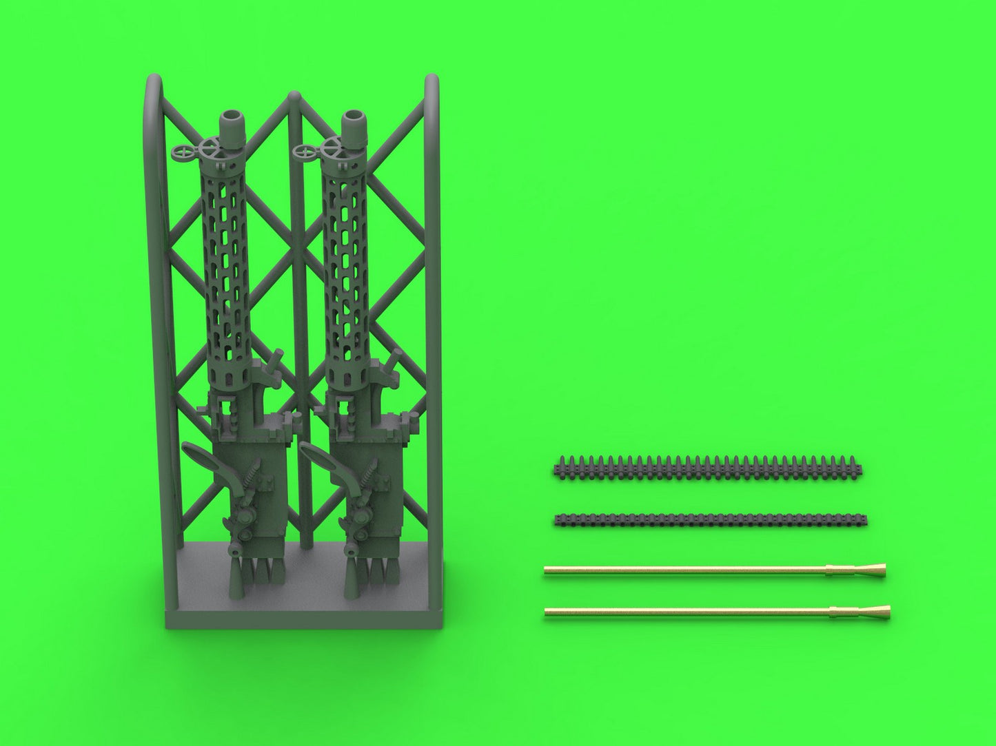 Master AM-48-184 1:48 German WW I machine gun Spandau LMG 08/15 (2 pcs) - with LONG charging handle