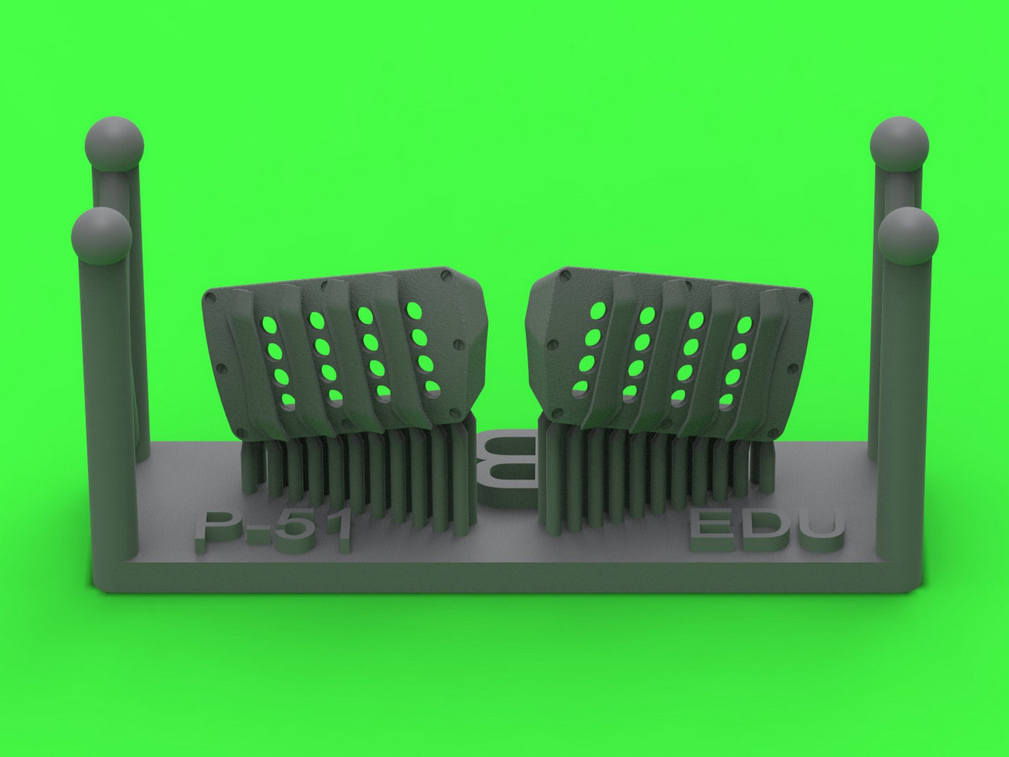 Master AM-72-176 1:72 P-51 Mustang - carburetor air filter cover - RAF louvred type - version B