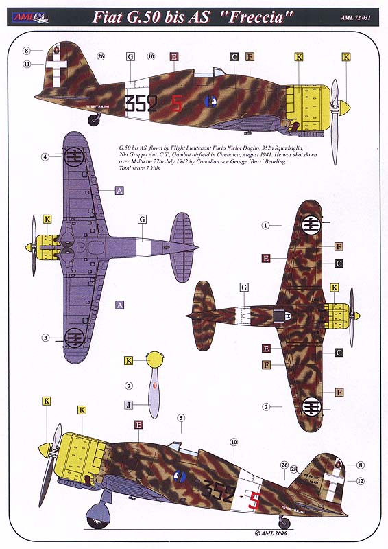 AML 72031 1:72 Fiat G.50 bis AS 'Freccia' + detail set