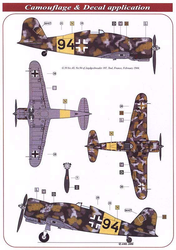 AML 72031 1:72 Fiat G.50 bis AS 'Freccia' + detail set