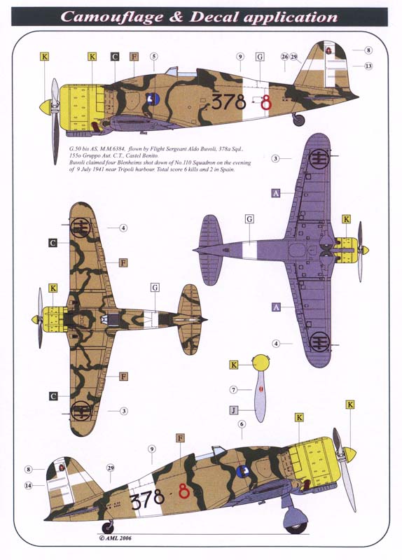 AML 72031 1:72 Fiat G.50 bis AS 'Freccia' + detail set