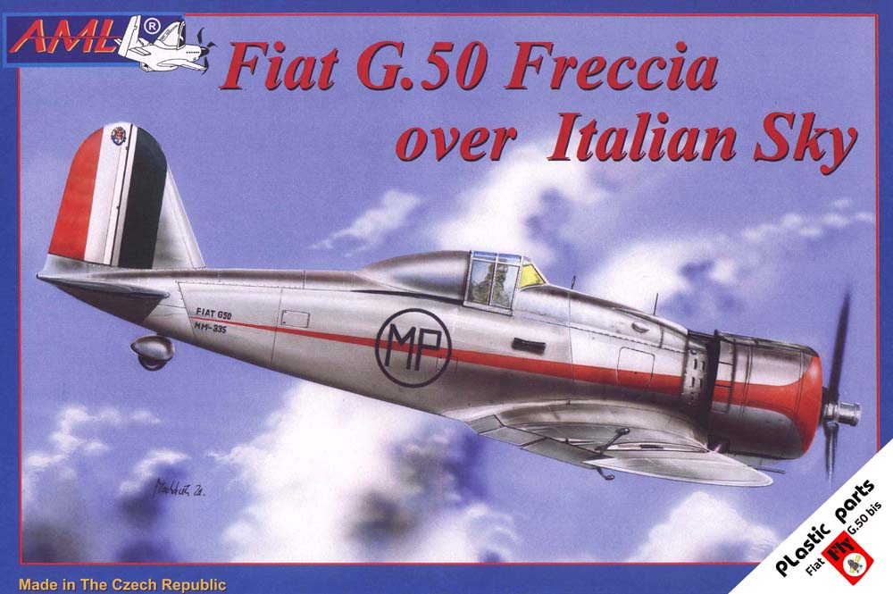 AML 72047 1:72 Re-released! Fiat G.50 Freccia over Italian Sky. includes injection canopy. Plastic parts from FLY