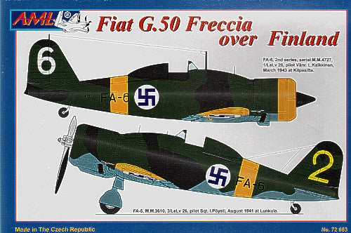 AML 72053 1:72 Fiat G.50 Freccia over Finland includes injection canopy. Plastic parts from FLY