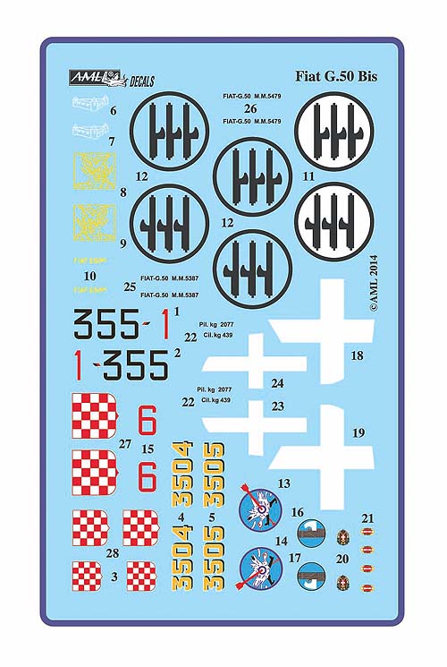 AML 72056F 1:72 Fiat G.50bis 'Over Balkan's Sky' with injection canopy (ex-FLY kit)