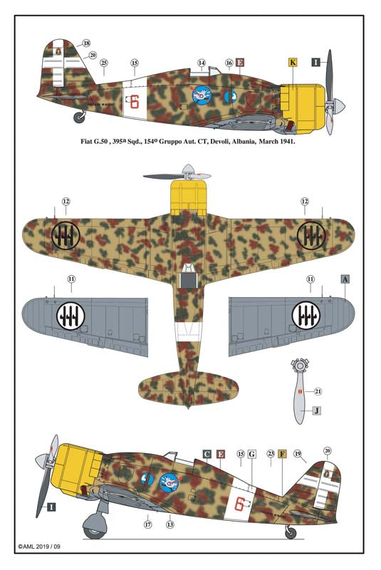 AML 72056F 1:72 Fiat G.50bis 'Over Balkan's Sky' with injection canopy (ex-FLY kit)