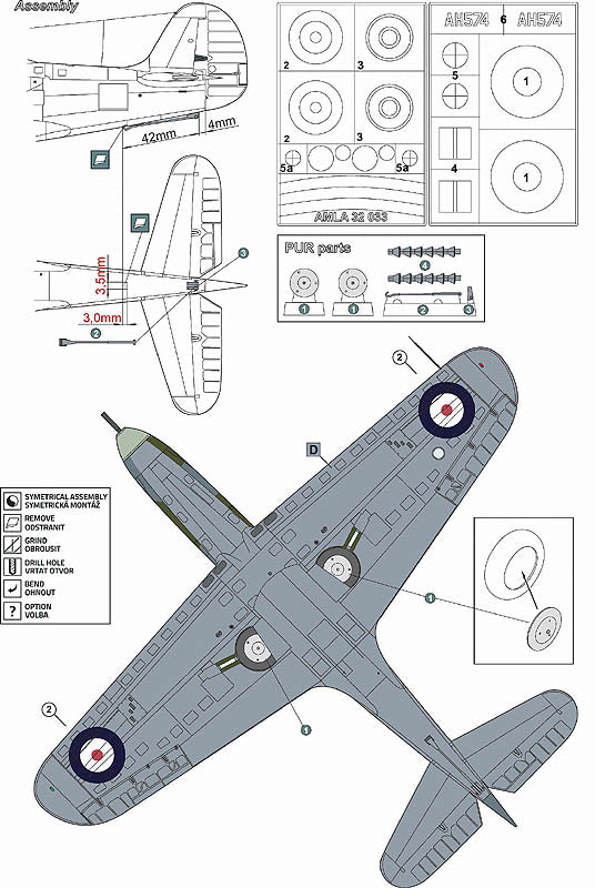 AML A32033 1:32 Bell Airacobra Mk.I, AH574 for Royal Navy tests