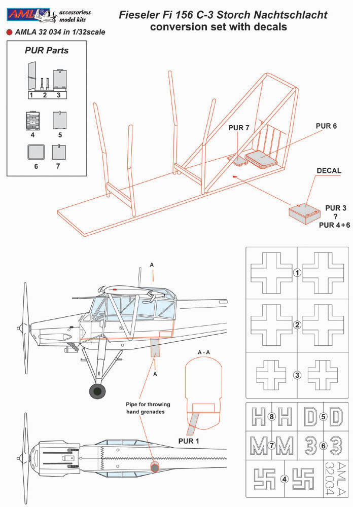 AML A32034 1:32 Fieseler Fi-156C-3 Nachtschlacht