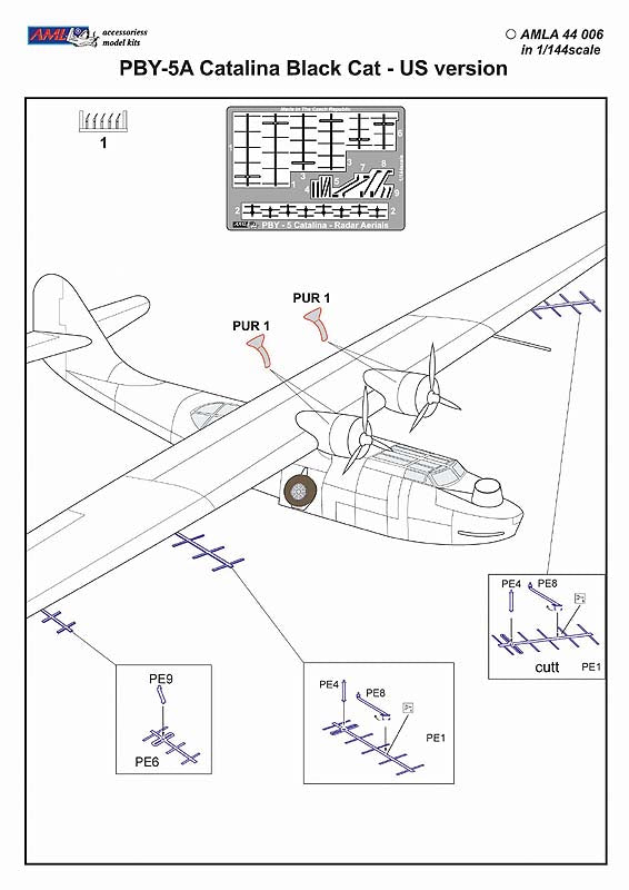 AML A44006 1:144 Consolidated PBY-5A Catalina Black Cat - US version