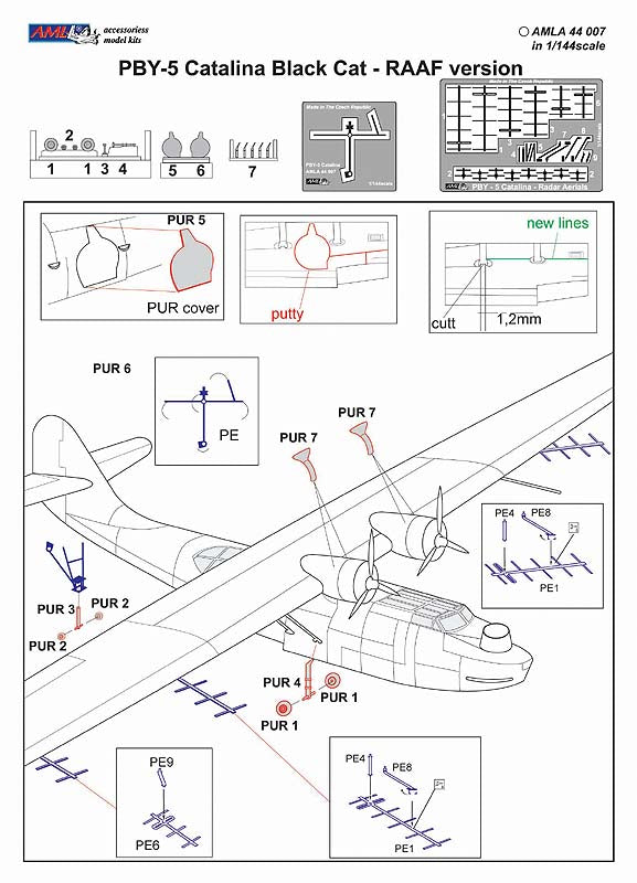 AML A44007 1:144 Consolidated PBY-5 Catalina Black Cat - RAAF version