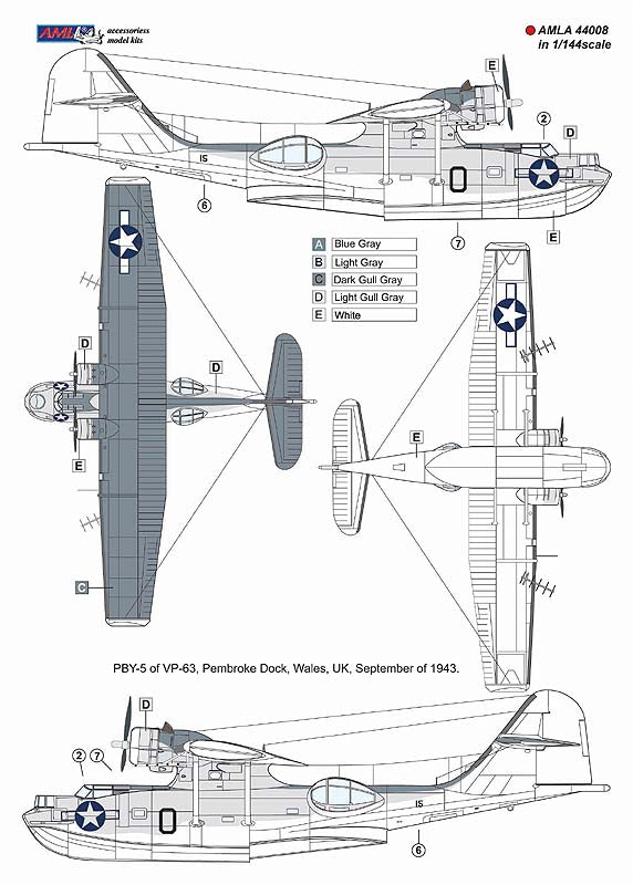 AML A44008 1:144 Consolidated PBY-5 with MAD ( Magnetic Anomaly Detection system ) and with retrorockets
