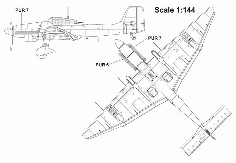 AML A44010 1:144 Junkers Ju-87D/G 'Stuka' Control Surface