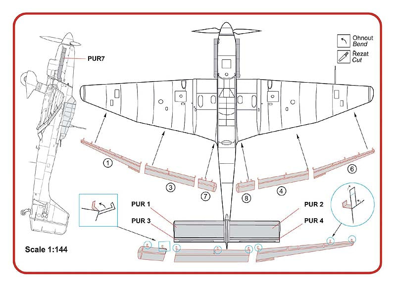 AML A44010 1:144 Junkers Ju-87D/G 'Stuka' Control Surface