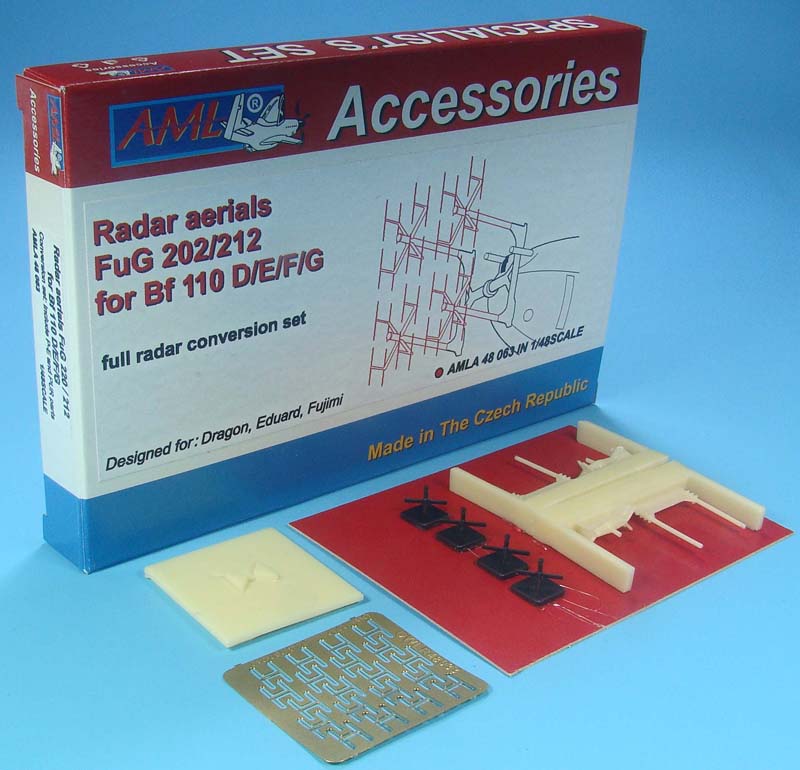 AML A48063 1:48 FuG 202/212 Radar aerials for the Messerschmitt Bf-110D/Bf-110E/Bf-110F/Bf-110G-2 with etched part