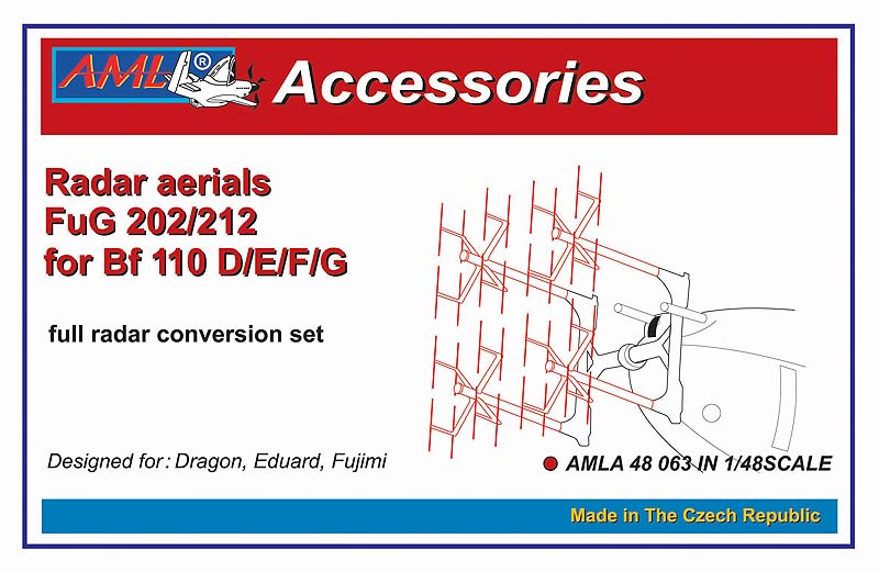 AML A48063 1:48 FuG 202/212 Radar aerials for the Messerschmitt Bf-110D/Bf-110E/Bf-110F/Bf-110G-2 with etched part