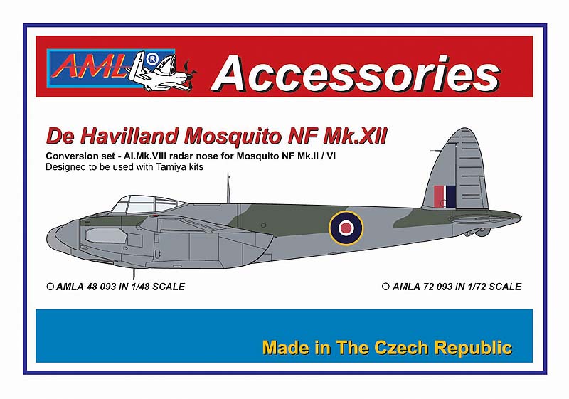 AML A48093 1:48 de Havilland Mosquito NF.XII / NF.XIII with A.I. Mk.VIII radar nose for Mosquito F.II/VI conversion set