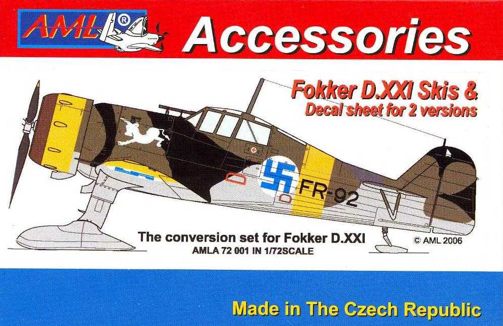 AML A72001 1:72 Fokker D.XXI Finnish decal with resin parts