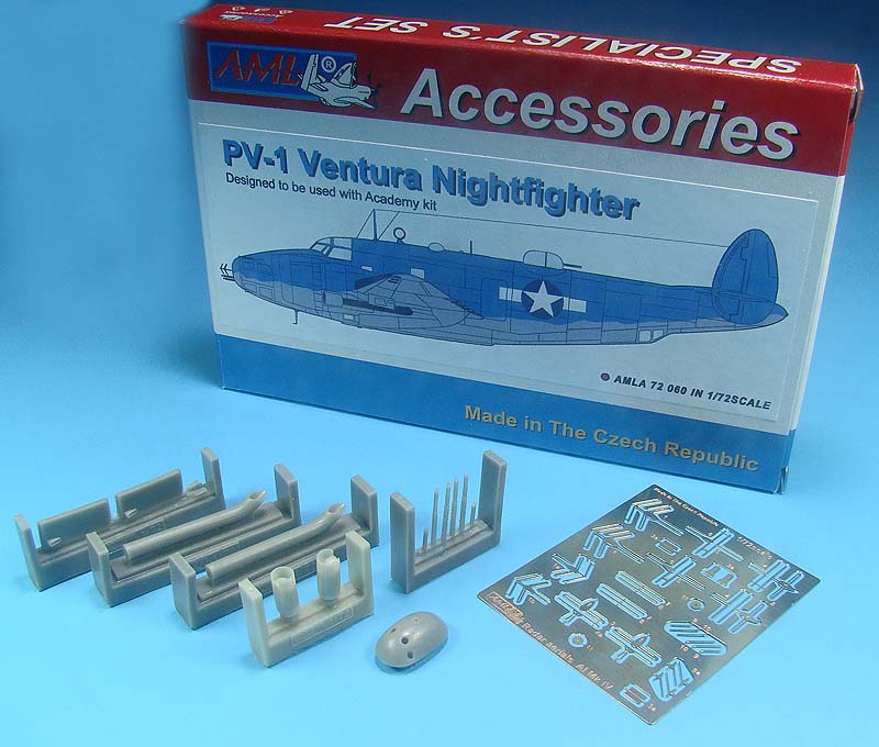 AML A72060 1:72 Lockheed Ventura nightfighter conversion Set with gun nose, night exhausts, radar aerials AI Mk IV