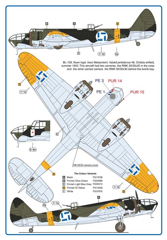 AML A72074 1:72 Bristol Blenheim Mk.IV reconnaissance in Finnish Air Force