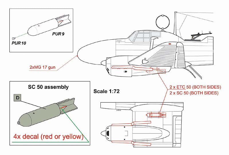 AML A72086 1:72 Focke-Wulf Fw-58B/C Nachtschlacht with MG 17
