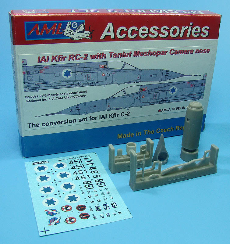 AML A72092 1:72 IAI Kfir RC-2 with Tsniut Meshopar camera nose Resin conversion set
