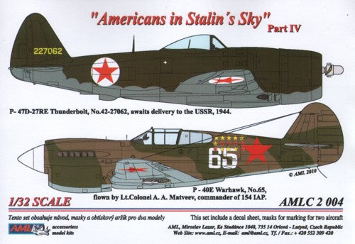 AML C2004 1:32 Americans in Stalin's Sky, Part IV Masks - P-40E Warhawk & P-47D-27RE Thunderbolt