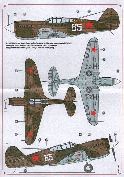 AML C2004 1:32 Americans in Stalin's Sky, Part IV Masks - P-40E Warhawk & P-47D-27RE Thunderbolt