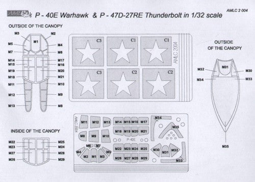 AML C2004 1:32 Americans in Stalin's Sky, Part IV Masks - P-40E Warhawk & P-47D-27RE Thunderbolt