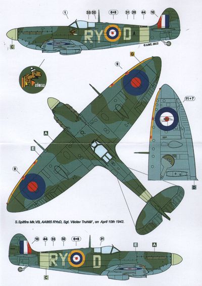AML C2015 1:32 Supermarine Spitfire Mk.VB, 313 Sq - Part II