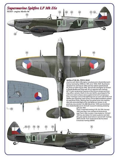 AML C2019 1:32 312 th Squadron RAF, Part I / 2 decal version: Supermarine Spitfire LF Mk.IXe, TE515, DU-W+MH356.DU-XDU-X