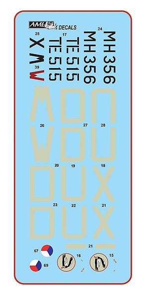AML C2019 1:32 312 th Squadron RAF, Part I / 2 decal version: Supermarine Spitfire LF Mk.IXe, TE515, DU-W+MH356.DU-XDU-X