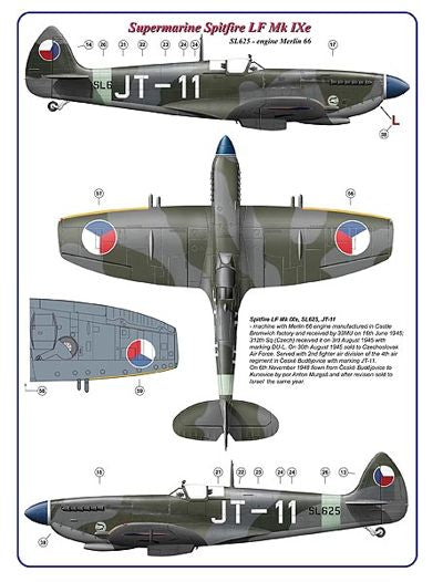 AML C2020 1:32 312 Squadron RAF, Part II / 2 decal version: Supermarine Spitfire LF Mk.IXe, TE523,EV-13+SL625,JT-11, DuoJ