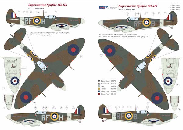AML C2021 1:32 303 Squadron RAF, Supermarine Spitfire Mk.IIb, flown a Czech pilot Sgt.J.Balejka