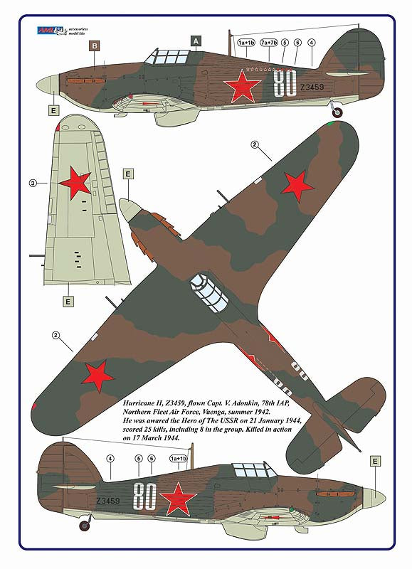 AML C2028 1:32 Hawker Hurricane Mk.IIc & Supermarine Spitfire Mk.IXe, Lend-Lease Serie, Part VI.