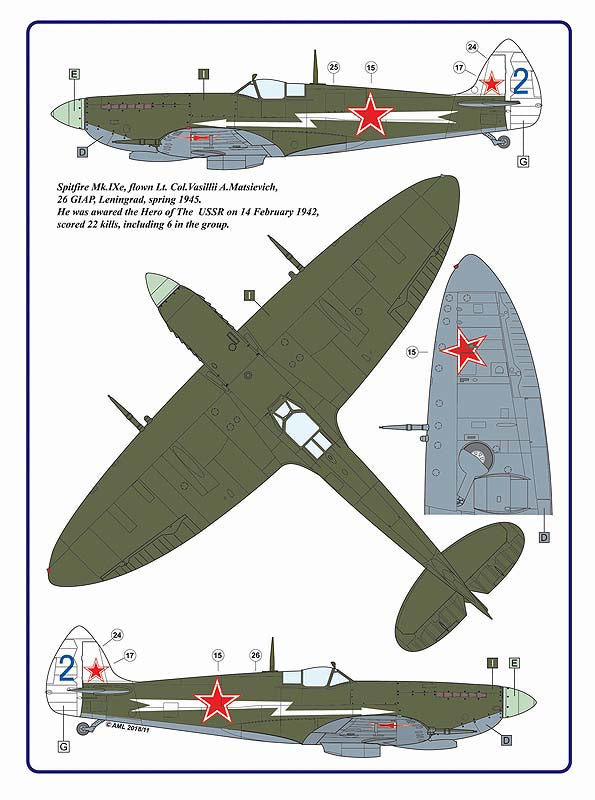 AML C2028 1:32 Hawker Hurricane Mk.IIc & Supermarine Spitfire Mk.IXe, Lend-Lease Serie, Part VI.