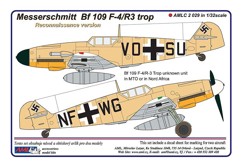 AML C2029 1:32 Messerschmitt Bf-109F-4/R3 reconnaissance version Aufklarer