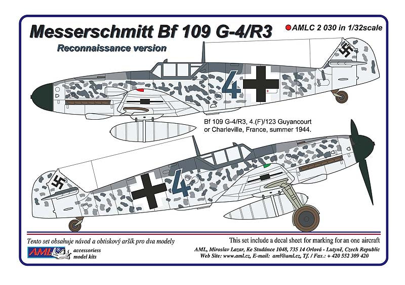 AML C2030 1:32 Messerschmitt Bf-109G-4/R3 reconnaissance version Aufklarer