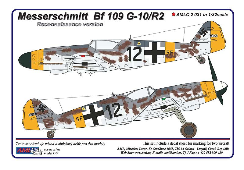 AML C2031 1:32 Messerschmitt Bf-109G-10/R2 reconnaissance version Aufklarer