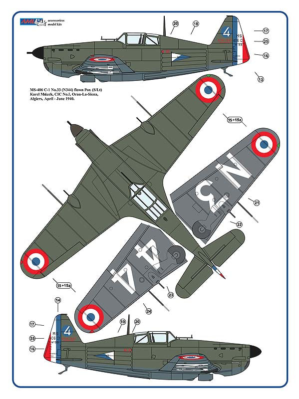 AML C2032 1:32 Curtiss H75A-1 Hawk & Morane-Saulnier MS-406C.I