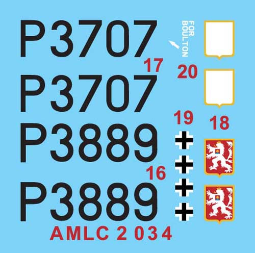 AML C2034 1:32 310th Squadron RAF, Part II / Hawker Hurricane Mk.I decals and masks for NN-A & NN-P