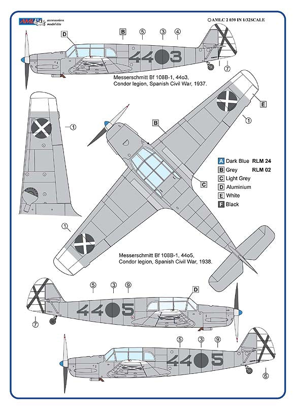 AML C2039 1:32 Messerschmitt Bf-108 in Spain