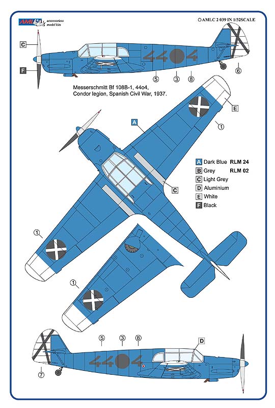 AML C2039 1:32 Messerschmitt Bf-108 in Spain
