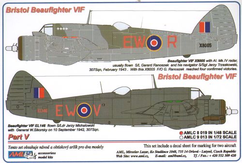 AML C8019 1:48 Bristol Beaufighter Mk.VIF X8005 (EW-R)