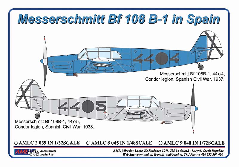 AML C8045 1:48 Messerschmitt Bf-108B-1 Condor Legion in Spain 1937/1938