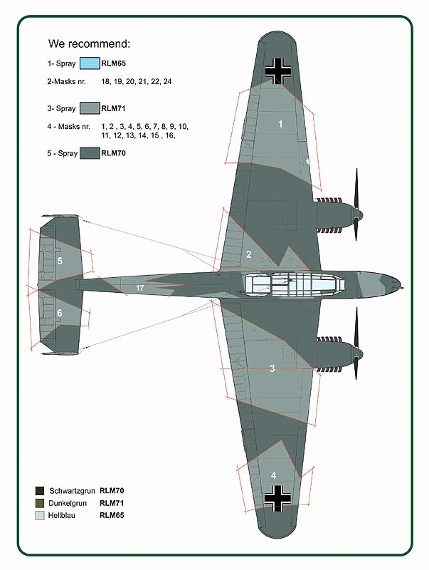 AML M73044 1:72 Messerschmitt Bf-110 B camouflage painting masks