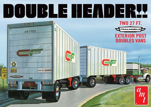 AMT 1132 1:25 Double Header Tandem Van Trailers