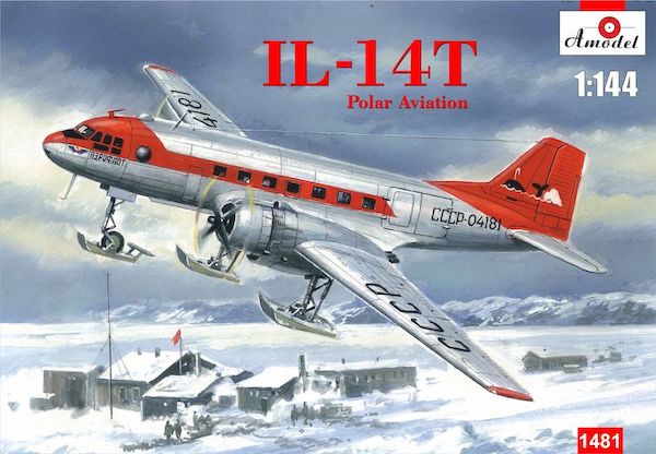 A-Model 1481 1:144 Ilyushin Il-14T Polar Aviation on Skis