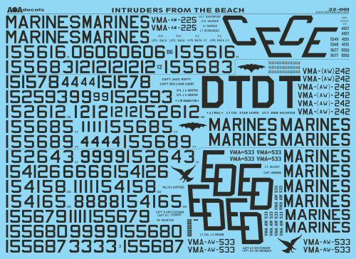 AOA Decals 32-001 1:32 GRUMMAN INTRUDERS FROM THE BEACHU